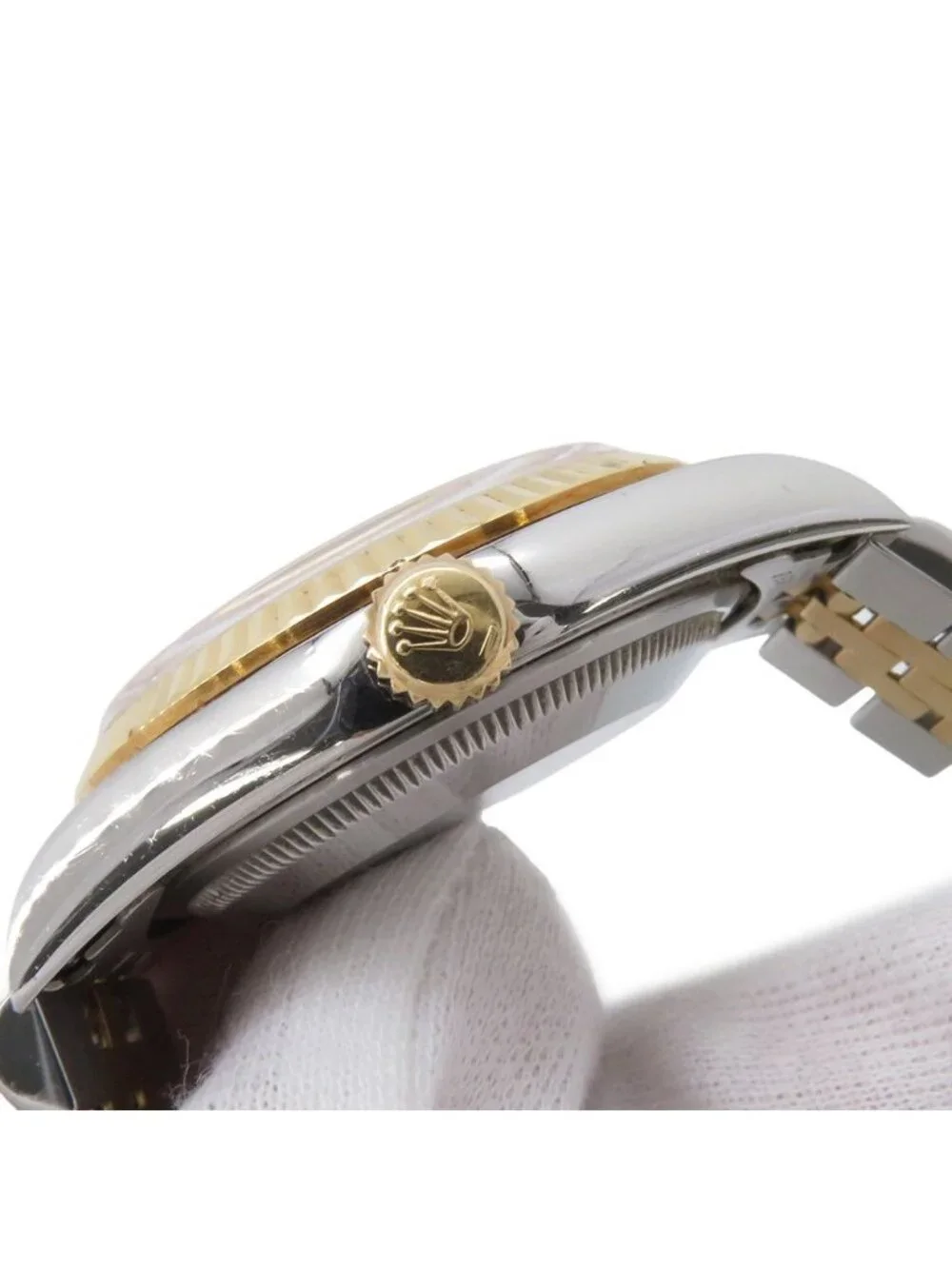Rolex Datejust Number SS 18k Yellow Gold Watch Champagne Dial